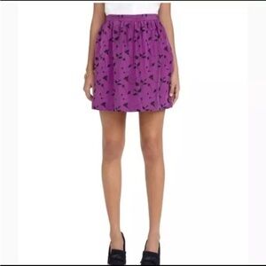 Brooks Brothers 100% Silk Violet Purple Floral Print Skirt NWT New size 6